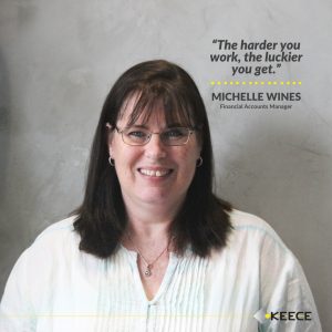 Portrait of Keece’s Financial Accounts Manager, supporting finance operations across the group.