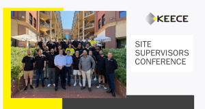 Keece Site Supervisors Conference 2026 Melbourne – 26 senior leaders collaborating during leadership and technical training sessions.