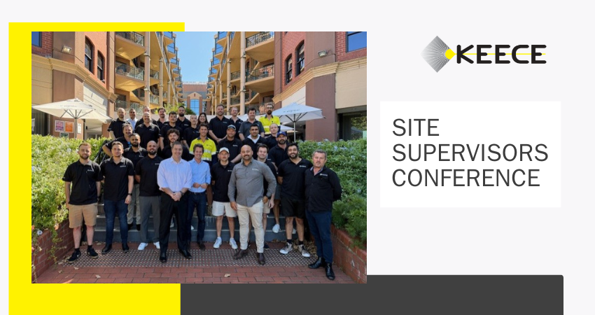 Keece Site Supervisors Conference 2026 Melbourne – 26 senior leaders collaborating during leadership and technical training sessions.